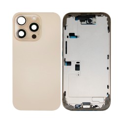 Tampa Traseira+Frame+Flex Apple iPhone 16 Pro com Wireless Charge+Flashlight Flex Titânio Deserto